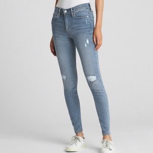 GAP Mid Rise True Skinny Jeans in Distressed